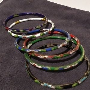 Cloisonne bracelets set 6